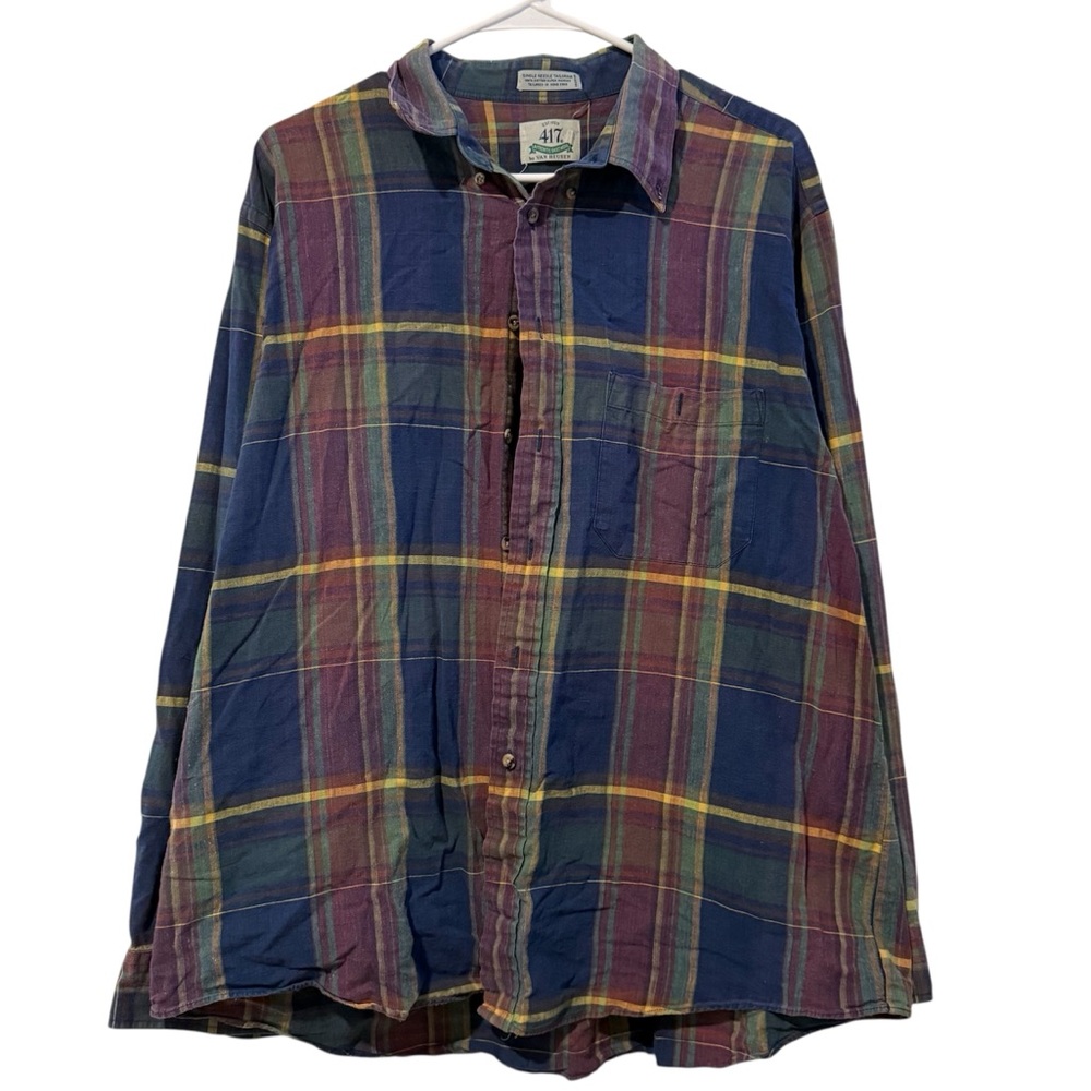 417 by Van Heusen Multicolor Plaid Button Down Shirt